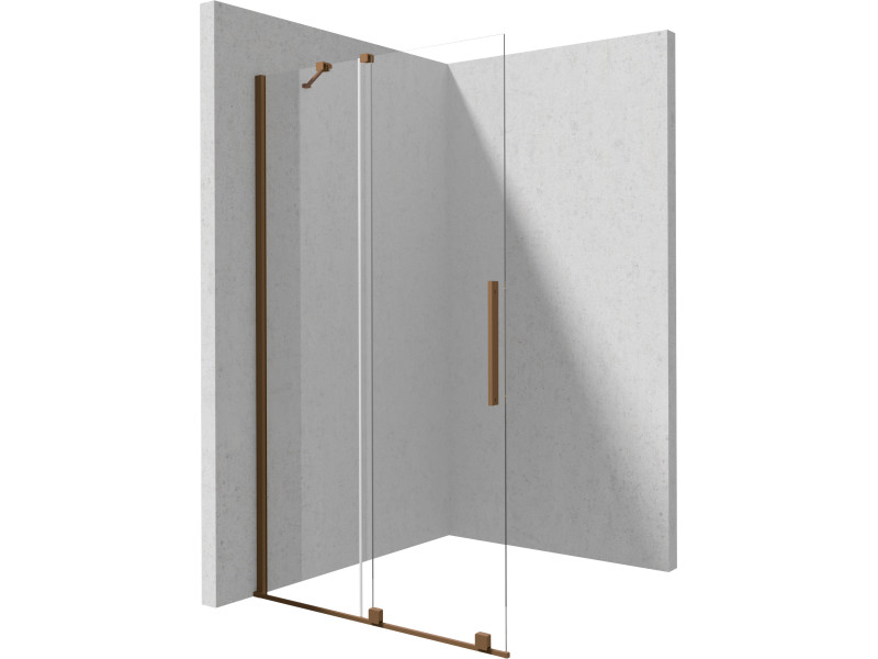 Deante Prizma elcsúsztatható walk-in zuhanyfal 120x195 cm, szálcsiszolt bronz KTJ_C32R