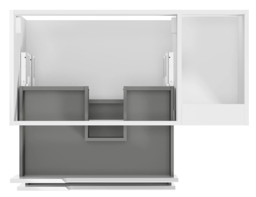 Kielle Oudee 90 cm balos fürdőszobaszekrény mosdóval, fényes fehér 50002S90L0
