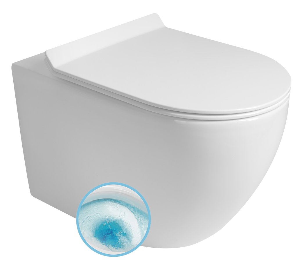 Sapho AQUALINE CARLO Vortex perem nélküli fali WC, fehér PRX.101.851