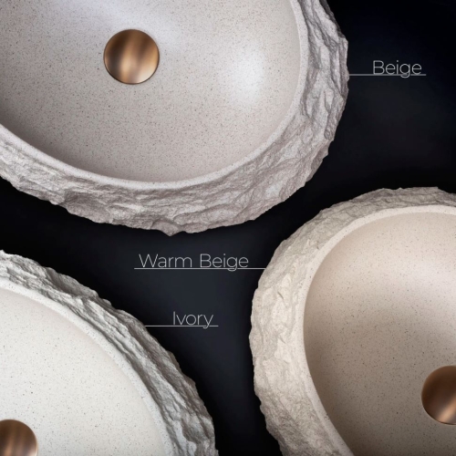 Rea Mika Beige 50x38 cm pultra ültethető kőhatású mosdó, bézs REA-U4332