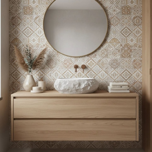 Rea Mika Ivory 50x38 cm pultra ültethető kőhatású mosdó, fehér REA-U7350