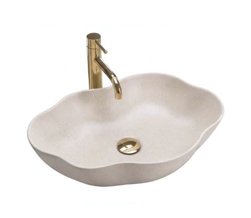 Rea Pearl Warm 50x38 cm pultra ültethető mosdó, bézs REA-U0617
