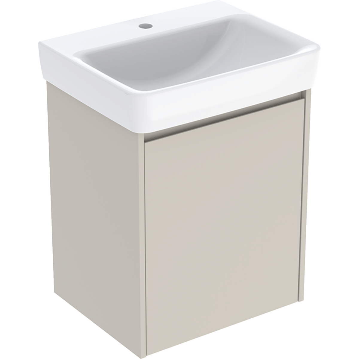 Geberit Selnova Square mosdószekrény mosdóval, egy ajtóval 55x69.7x44cm, homokszürke/lakkozott selyem matt 504.133.DB.1