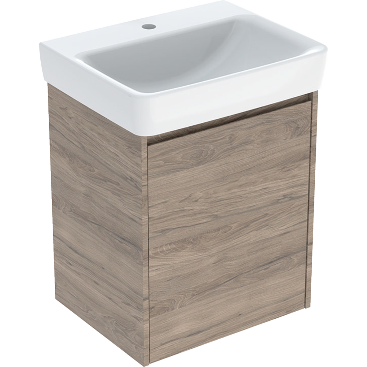Geberit Selnova Square mosdószekrény mosdóval, egy ajtóval 55x69.7x44cm, hikoridió/Melaminos faszerkezet 504.133.JR.1