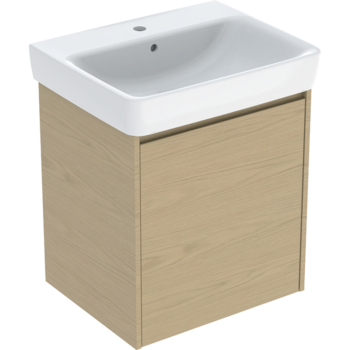 Geberit Selnova Square mosdószekrény mosdóval, egy ajtóval 60x69.7x48 cm, természetes tölgy/Melaminos faszerkezet 504.134.PS.1