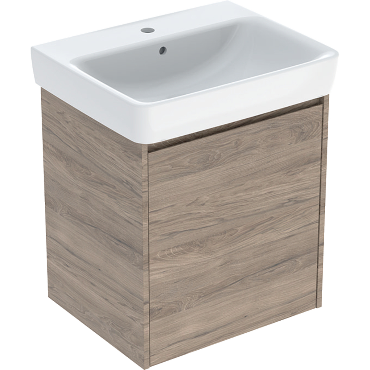 Geberit Selnova Square mosdószekrény mosdóval, egy ajtóval 60x69.7x48 cm, hikoridió/Melaminos faszerkezet 504.134.JR.1