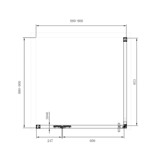 Wellis Mika 90×90 cm szögletes zuhanykabin, szálcsiszolt vörös arany WC00569