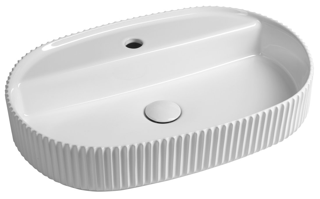 Sapho INFINITY SINTESI 60x40 cm pultra ültethető mosdó, strip fehér 10SI65060