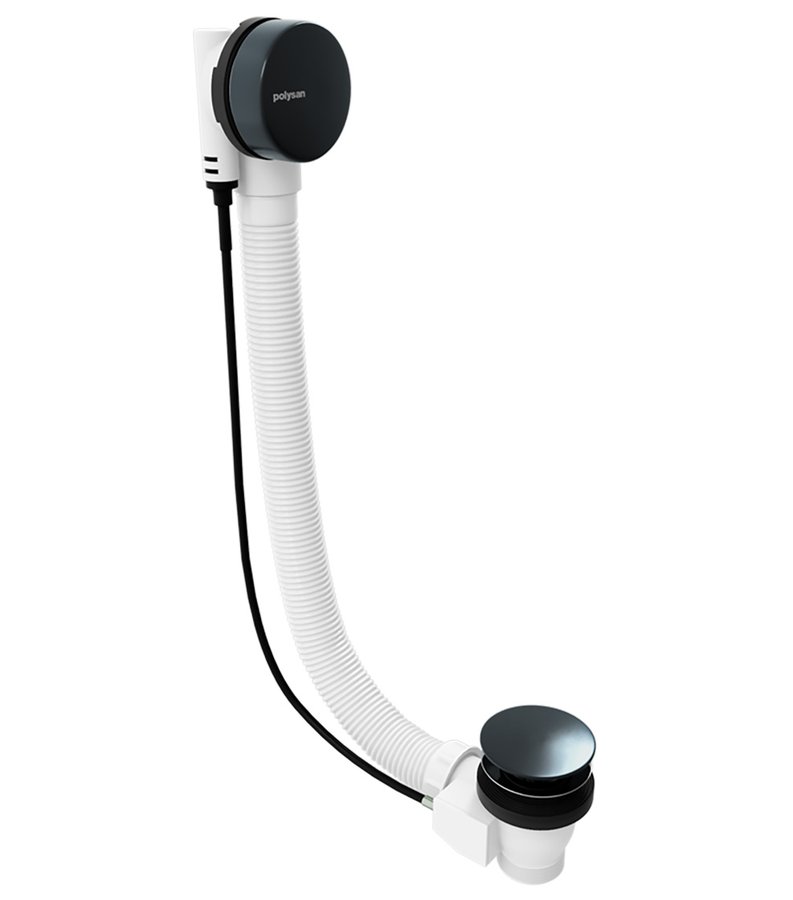 Sapho POLYSAN 80 cm bovdenes kád le- és túlfolyó, gun metal 71852.60