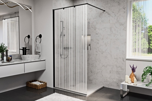 N-Smart FELICIA rain black walk-in zuhanyfal 120 cm