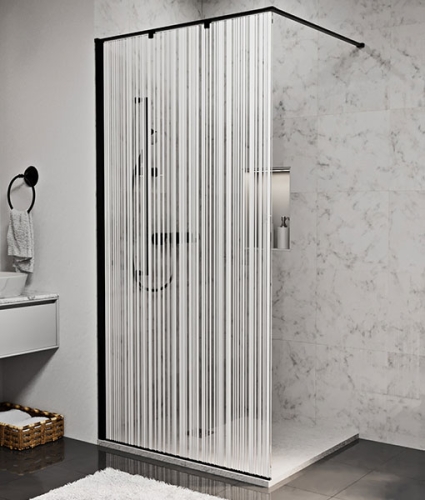 N-Smart FELICIA rain black walk-in zuhanyfal 120 cm