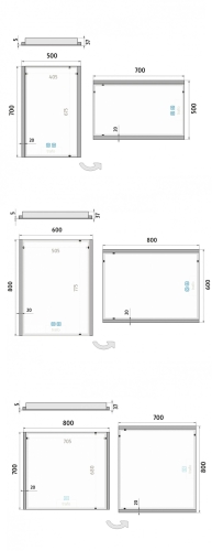 Roltechnik NIMCO 80x70 cm LED tükör érintésérzékelővel ZP 11003V