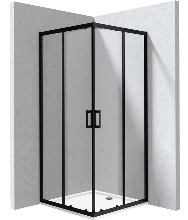 Deante Funkia Evo szögletes zuhanykabin zuhanytálcával 90x90 cm, matt fekete KYCPN099P