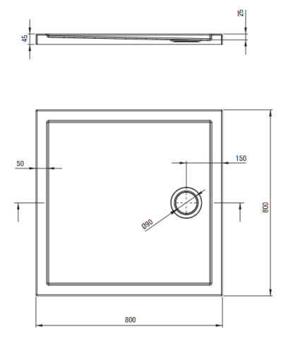 Deante Funkia Evo szögletes zuhanykabin zuhanytálcával 80x80 cm, króm KYCP0088P