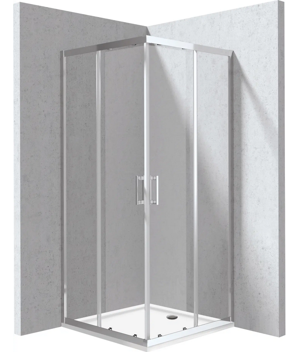 Deante Funkia Evo szögletes zuhanykabin zuhanytálcával 80x80 cm, króm KYCP0088P