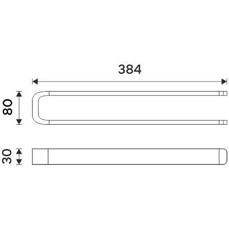 Roltechnik NIMCO Nikau Chrome 40 cm dupla törölközőtartó, króm NK 30098-26