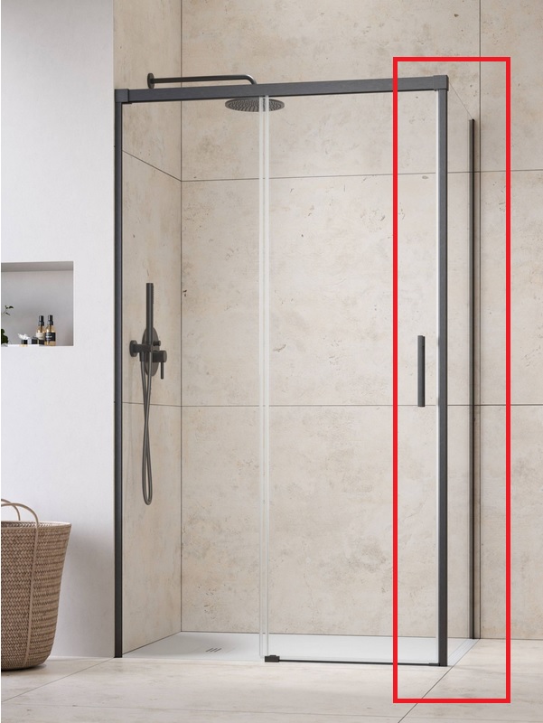 Radaway Idea Brushed GunMetal KDJ szögletes szálcsiszolt fegyvermetál zuhanykabin oldalfal rész 90 cm balos 387050-92-01L