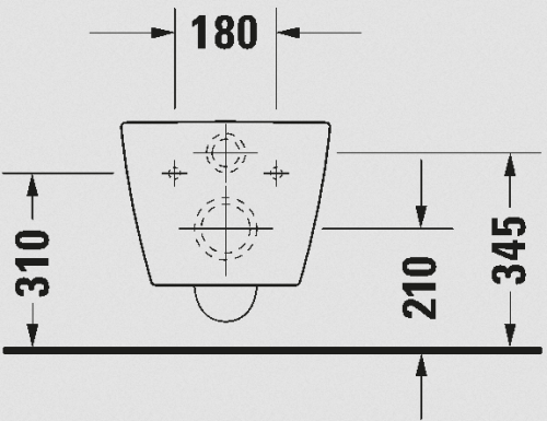 Duravit ME by Starck Rimless fali wc, DuraShield felület 252909AA00