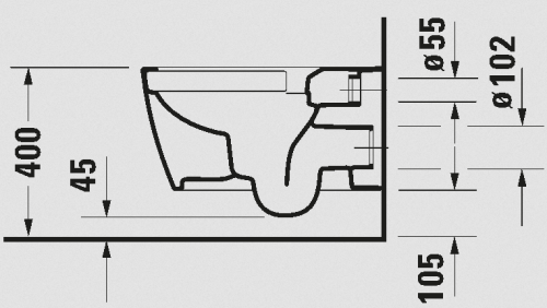 Duravit ME by Starck Rimless fali wc, DuraShield felület 252909AA00