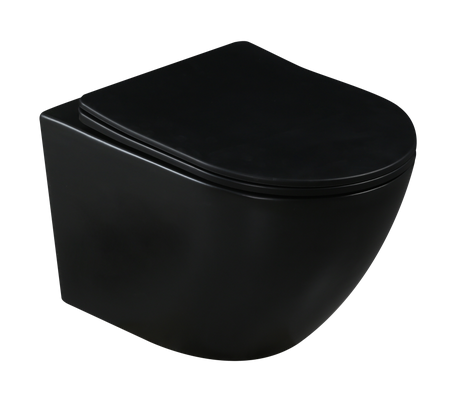 Invena TAVRO WC csésze, QFS soft-close ülőkével, matt fekete CE-71-005-Y