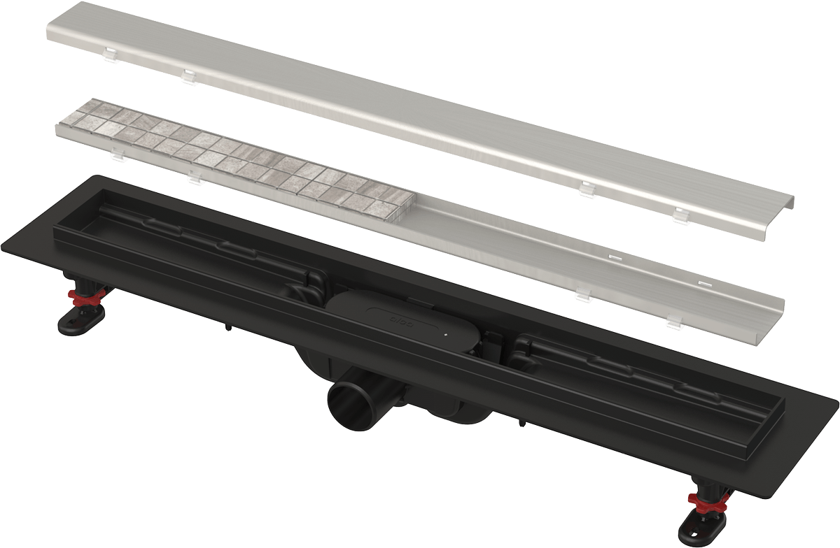 ALCA (Alcaplast) APZ19BLACK-N-B Simple 65 cm zuhanyfolyóka forgatható ráccsal, szálcsiszolt nikkel APZ19BLACK-650-N-B