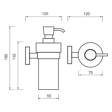 Roltechnik NIMCO Unix Chrome fali szappanadagoló, króm UN 13031KN-26