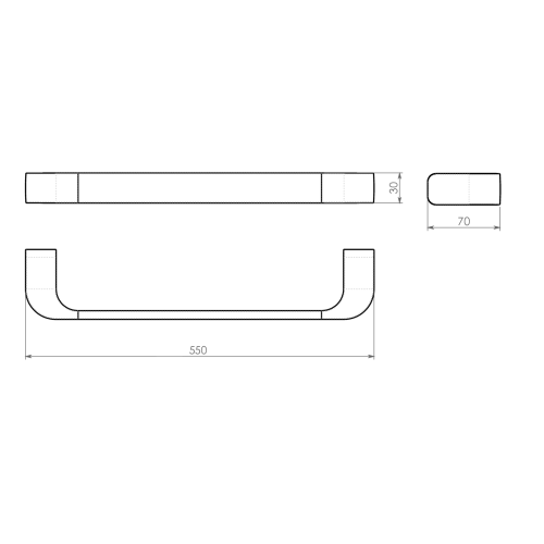 Sapho OUTLINE 55 cm törölközőtartó, matt fekete 32215514