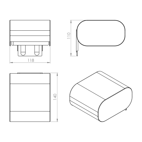 Sapho OUTLINE fedeles WC-papírtartó, matt fekete 322514