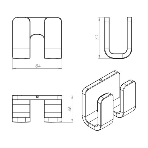 Sapho OUTLINE dupla fogas, matt fekete 322814