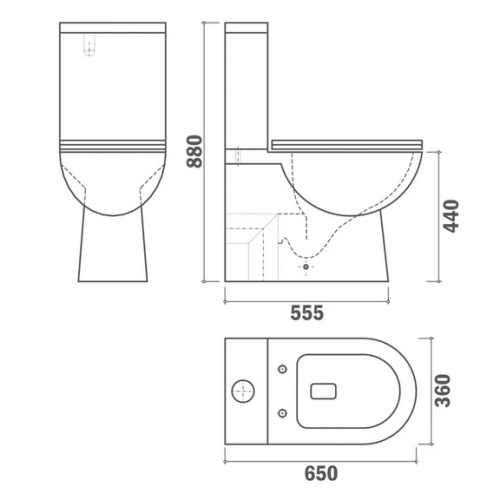 Strohm Teka Inca perem nélküli monoblokkos wc ülőkével 700200200 (K)