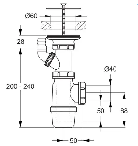 Ideal Standard fali kiöntőhöz leeresztő D5870AA