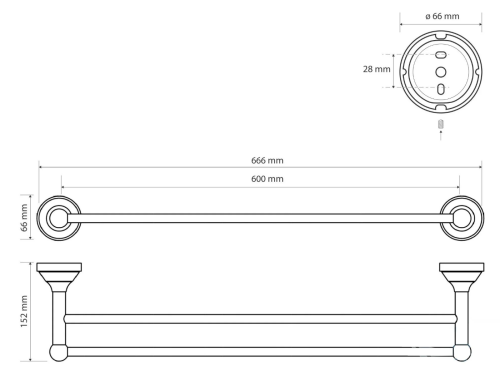 BEMUTATÓ DARAB - Sapho BEMETA KERA 67 cm dupla törölközőtartó, bronz/kerámia 144704057