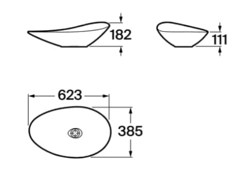 Roca Ohtake 62,5x38,5 cm pultra ültethető mosdó, fehér A327A1P000