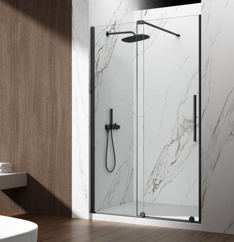 Sapho GELCO SPIRIT BLACK 100 cm zuhanyajtó transzparent üveggel, matt fekete GI1010B