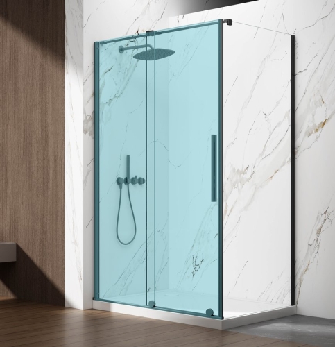 Sapho GELCO SPIRIT BLACK 90 cm oldalfal transzparent üveggel, matt fekete GI3590B