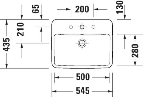 Duravit No.1 beépíthető mosdó 55x43,5 cm 03555500272
