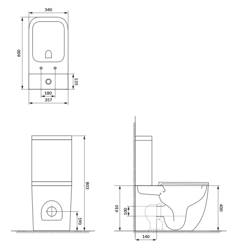 Cersanit REMO PRO Tornado monoblokkos WC lassú záródású ülőkével, fehér K3029-001