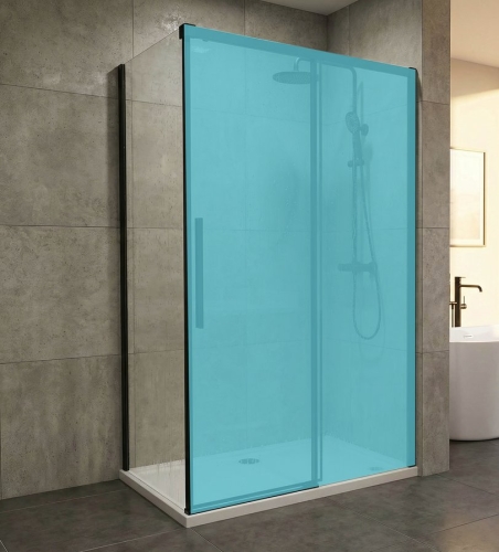 Sapho GELCO LUXOR BLACK 100 cm oldalfal transzparent üveggel, matt fekete GU5610B