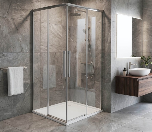 Sapho GELCO LUXOR 90 cm tolóajtó sarokbelépős zuhanykabinhoz transzparent üveggel, króm GU2190CH