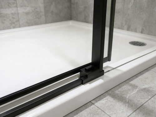Sapho GELCO LUXOR BLACK 100 cm tolóajtó sarokbelépős zuhanykabinhoz transzparent üveggel, matt fekete GU2110B