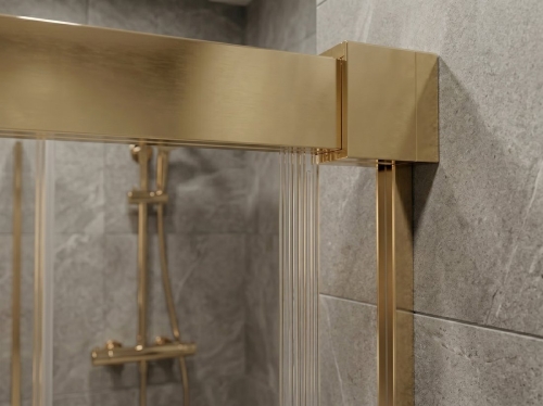 Sapho GELCO LUXOR GOLD 80 cm tolóajtó sarokbelépős zuhanykabinhoz transzparent üveggel, matt arany GU2180G