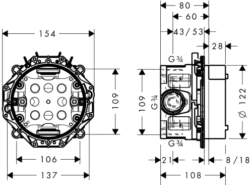 Hansgrohe Axor alaptest elektronikus mosdócsaptelephez 16182180