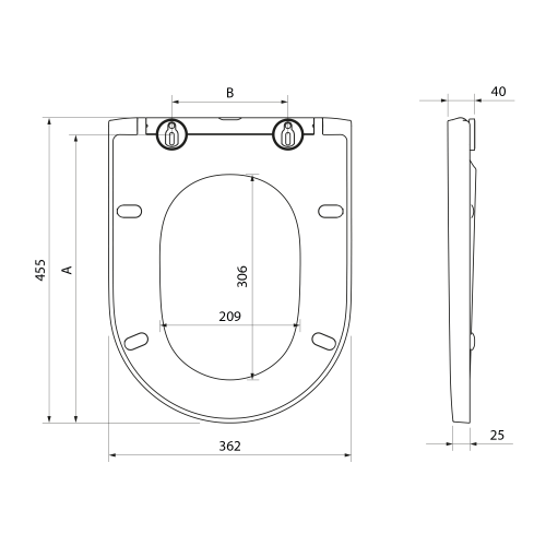 Sapho AQUALINE Soft Close WC-ülőke, fehér PBS106