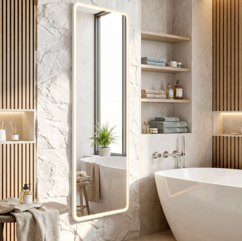 REA Classico ledes tükör 60x170 cm, fehér HOM-07055