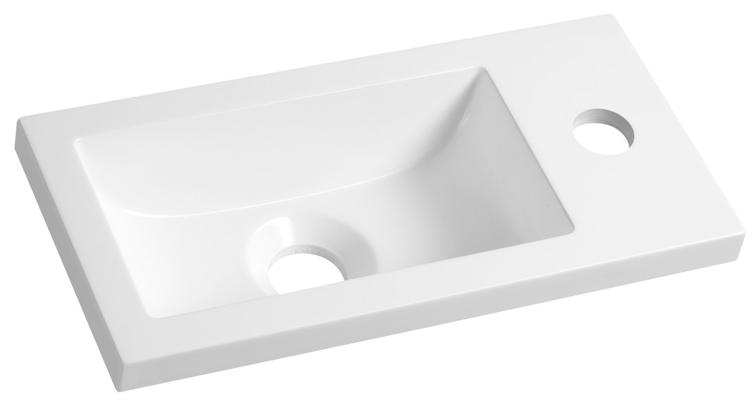 Sapho AQUALINE 37x18 cm öntöttmárvány mosdó, fehér LM370