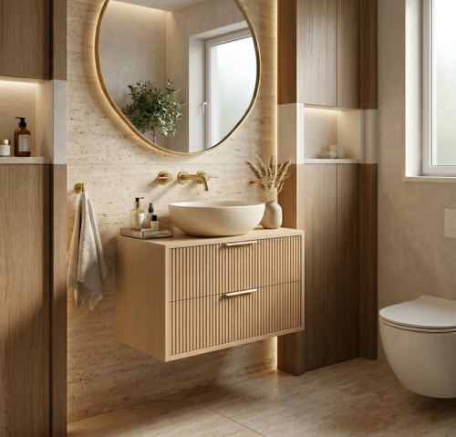 Rea Mono 60 fürdőszobaszekrény, bézs REA-M0408