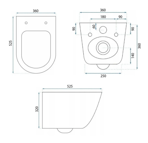 Rea Eddy Tornado Rimless fali wc REA-C6560 (K)