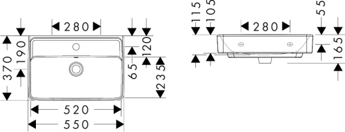 Hansgrohe Xanuia Q SmartClean 55x37 cm kompakt fali mosdó, fehér 61120450