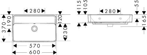 Hansgrohe Xanuia Q SmartClean 60x37 cm kompakt fali mosdó csaplyuk nélkül, fehér 61125450