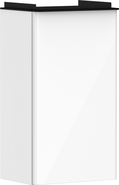 Hansgrohe Xelu Q 34x25 cm balos mosdószekrény matt fekete fogantyúval, magasfényű fehér 54011670